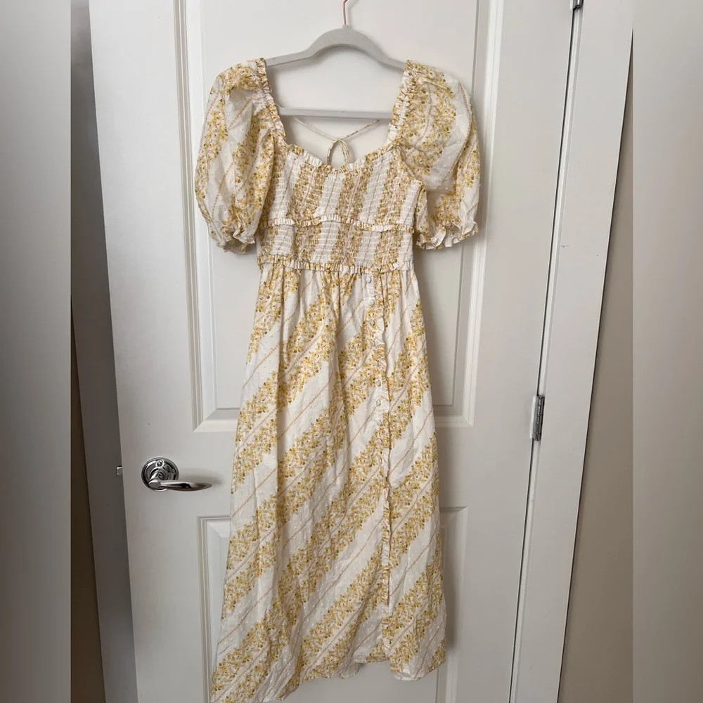 For Love & Lemons Lucie Smocked Midi Dress - Picture 5 of 11